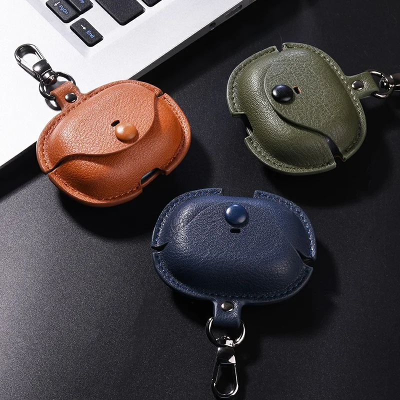 For Xiaomi Redmi Buds 8 Earphones Case Business Style PU Leather Bluetooth Headset Protective Cover - Black