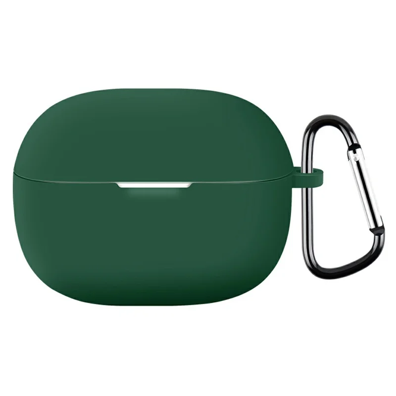 For Xiaomi Redmi Buds 8 Silicone Case Earphones Anti-scratch Protective Cover with Clip Hook - Blackish Green