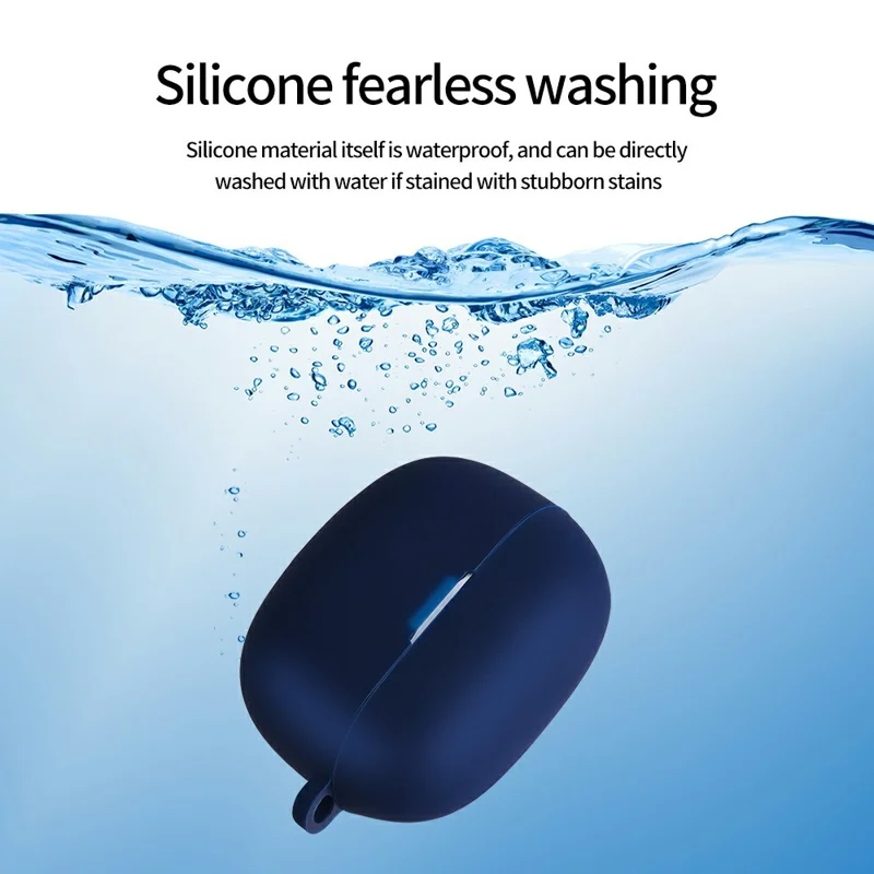 For Xiaomi Redmi Buds 8 Silicone Case Earphones Anti-scratch Protective Cover with Clip Hook - Blackish Green
