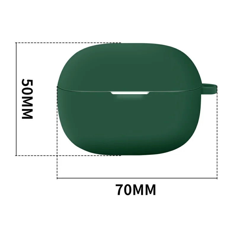 For Xiaomi Redmi Buds 8 Silicone Case Earphones Anti-scratch Protective Cover with Clip Hook - Blackish Green