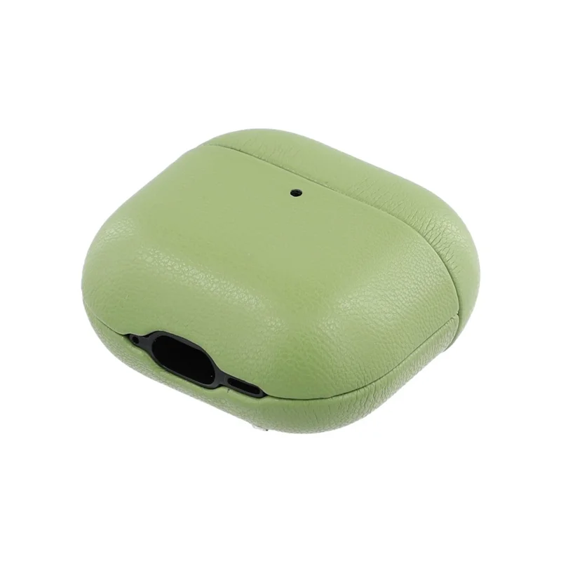 Funda para AirPods 4, certificada GRS, de cuero ecológico biobasado, funda protectora ecológica para auriculares - verde oscuro