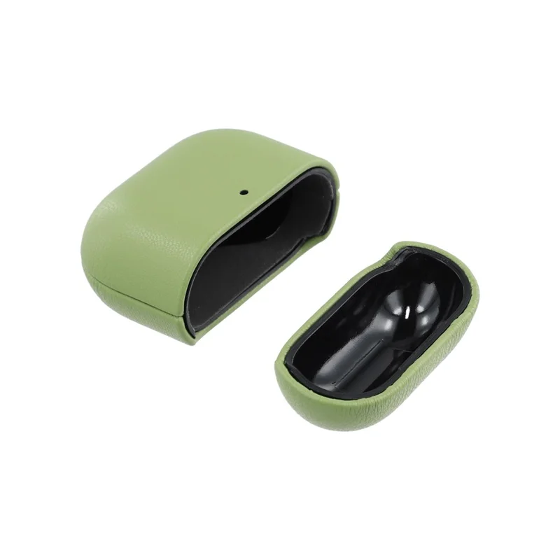 Funda para AirPods 4, certificada GRS, de cuero ecológico biobasado, funda protectora ecológica para auriculares - verde oscuro