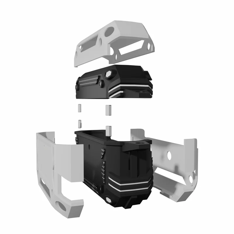 Für AirPods 4 Hülle Magnetisch PC + TPU Stoßfester Schutz für Kopfhörer mit Schlüsselband - Silber