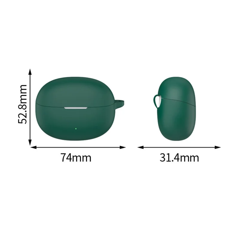 Silicone Case for VIVO TWS 5i Bluetooth-compatible Earbuds Anti-lost Protective Cover with Carabiner - Black