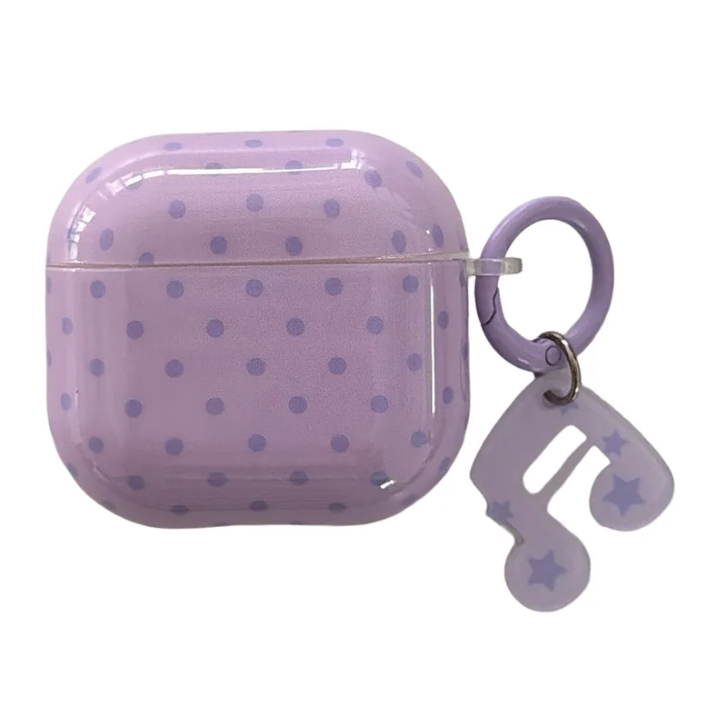 För AirPods 4 prickig låda med musiknot stjärncharm & hake IMD+TPU skyddslåda