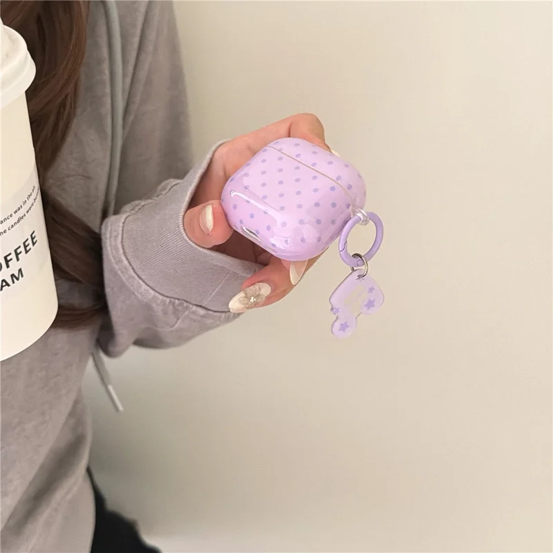För AirPods 3 prickig låda med musiknotstjärn hänglås med hake IMD+TPU skyddshölje