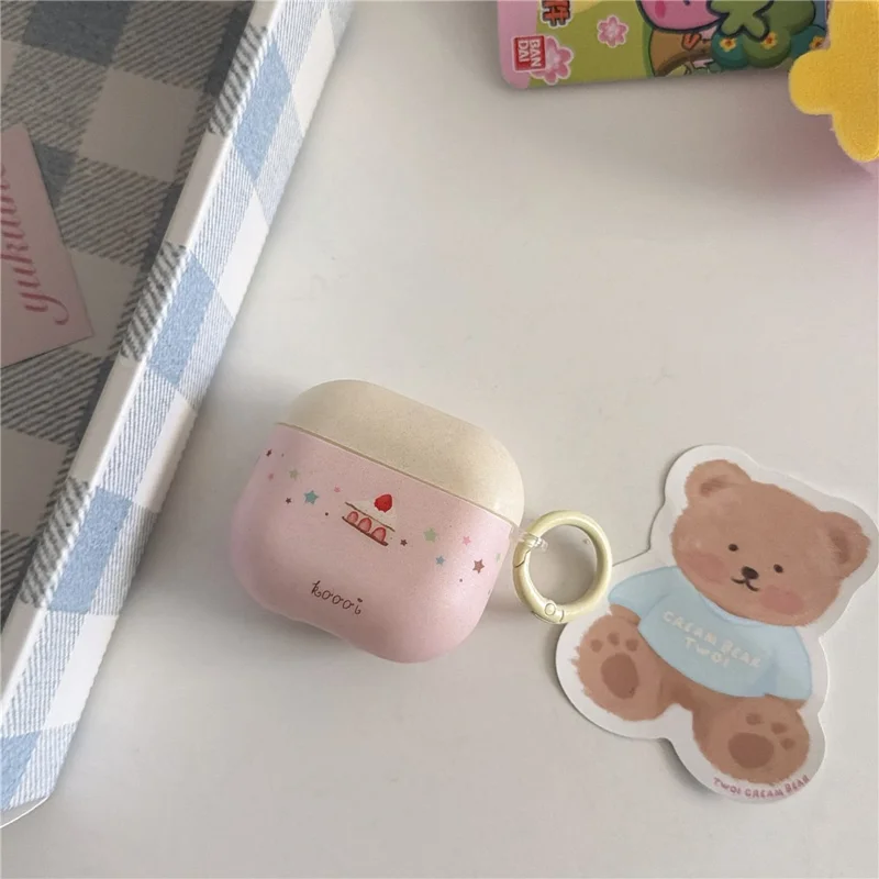 Мягкий чехол для AirPods Pro 3 из ТПУ с милым принтом торта, защитная крышка с подвеской