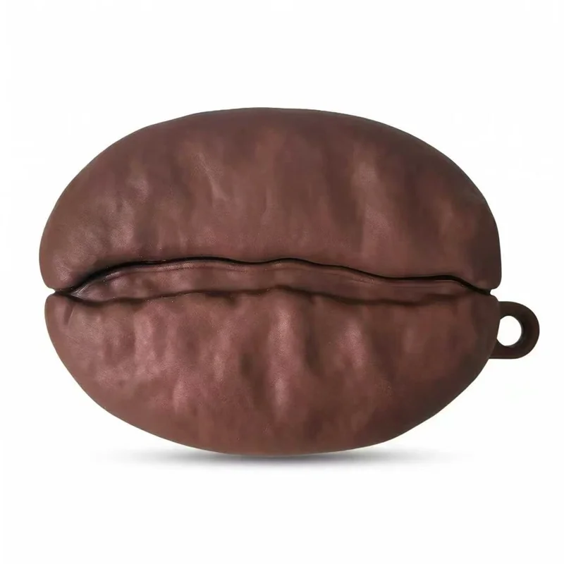 For AirPods Pro 2 / AirPods Pro Silicone Case Coffee Bean Protective Cover with Pendant Keychain - Coffee