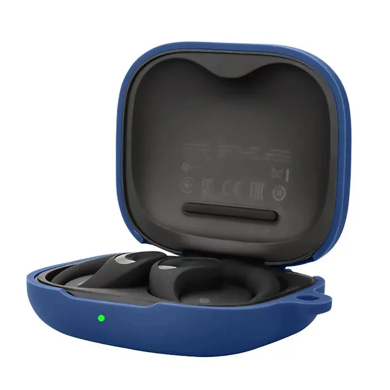 Etui silikonowe do słuchawek 1MORE Open Earbuds S51, ochronna pokrywa z przyczepką zawieszaną przeciwko gubieniu – ciemnoniebieski