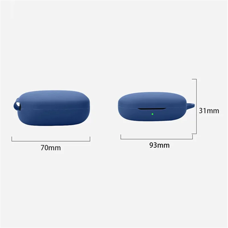 Etui silikonowe do słuchawek 1MORE Open Earbuds S51, ochronna pokrywa z przyczepką zawieszaną przeciwko gubieniu – ciemnoniebieski