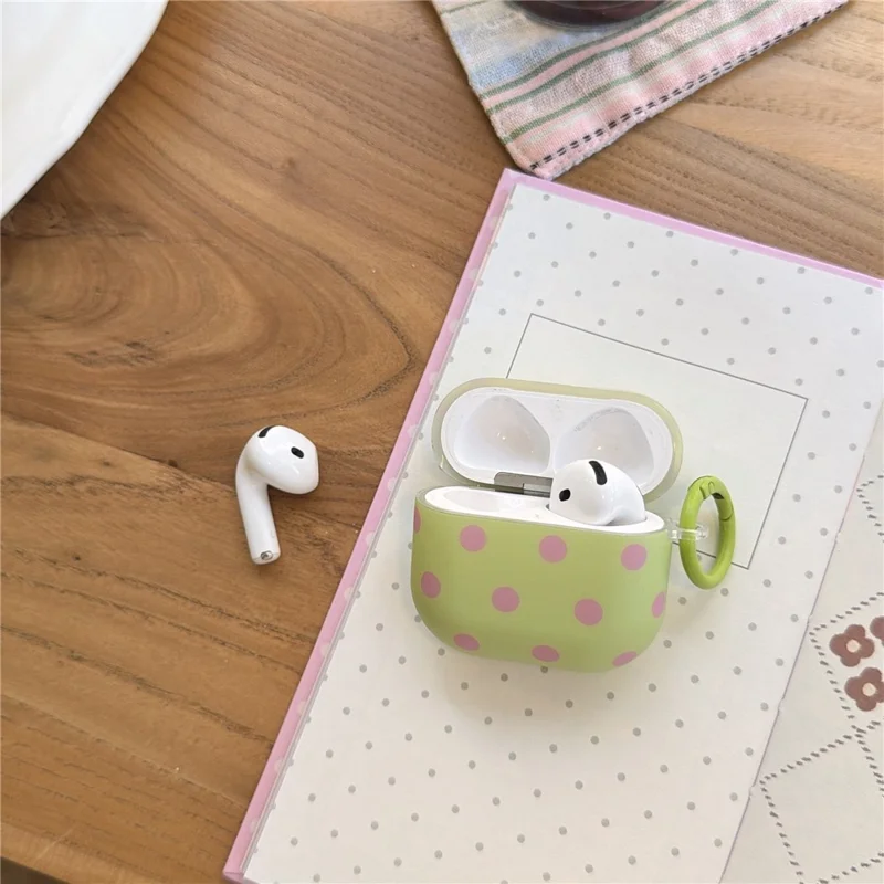 Pokrywa w kropki dla Apple AirPods 3, miękka ochronna obudowa z TPU z klipsem karabińczykowym