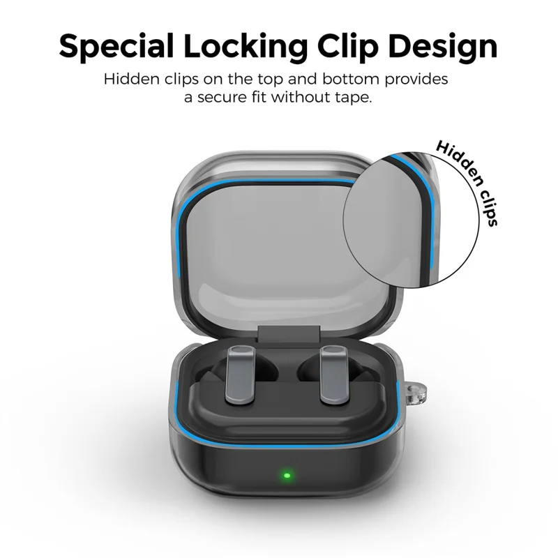 AHASTYLE WG196 dla Samsung Galaxy Buds4 / Buds4 Pro TPU Case Projekt podzielony Etui na słuchawki - Przezroczysty Szary
