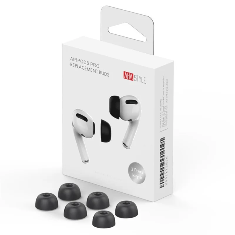 AHASTYLE WE38 3 أزواج مقاس L لسماعات AirPods Pro 3 من رغوة الذاكرة إكسسوارات استبدال - أسود