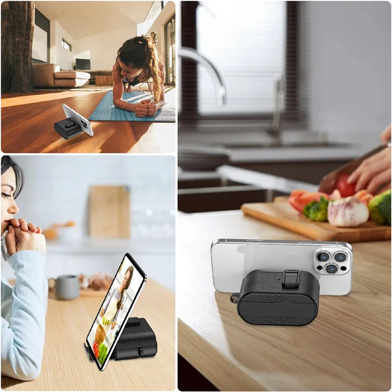 Funda protectora para Sony WF-1000XM6 con soporte, textura de piel de lichi, cubierta de TPU + PC para auriculares con cierre y mosquetón - Negro