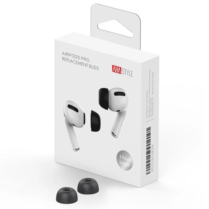 AHASTYLE WE38 زوج واحد مقاس L لسماعات AirPods Pro 3، طُرز أذن من رغوة الذاكرة، لينة ومريحة، بديلة - أسود