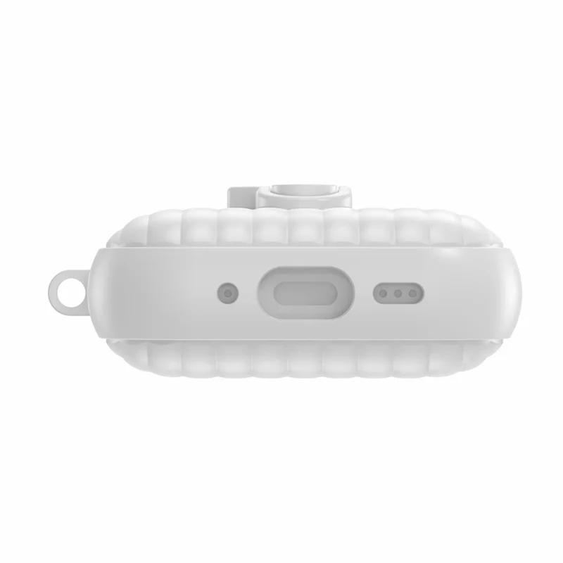 TPU Case for AirPods Pro 3 Shell Anti-Slip Textured One-Click Switch Earphone Protective Cover - White
