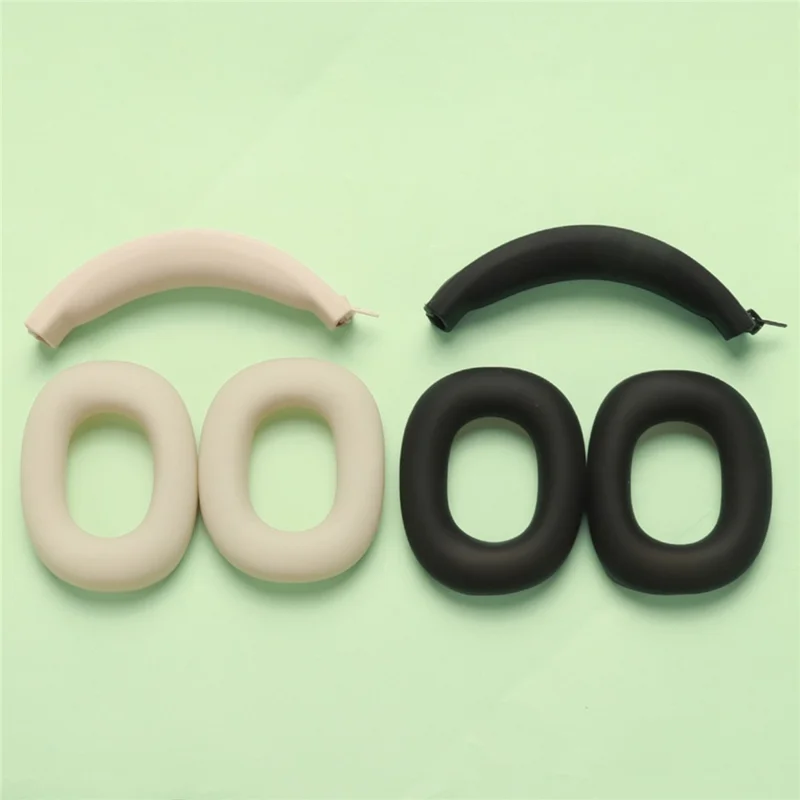 1 Set Silicone Protective Case for Xiaomi REDMI Headphones Neo , Headband Cover + Ear Pads Sleeve - Beige