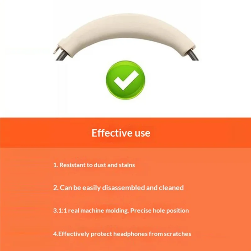 1 Set Silicone Protective Case for Xiaomi REDMI Headphones Neo , Headband Cover + Ear Pads Sleeve - Beige
