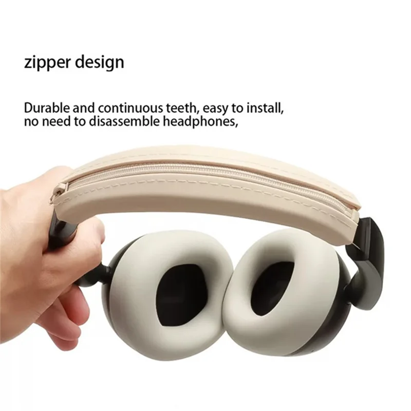 1 Set Silicone Protective Case for Xiaomi REDMI Headphones Neo , Headband Cover + Ear Pads Sleeve - Beige