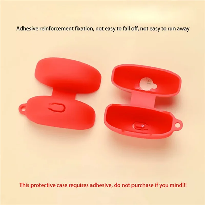 For Oppo Enco Air5 Silicone Case Wireless Earbuds Protective Cover with Anti-Lost Buckle - Red