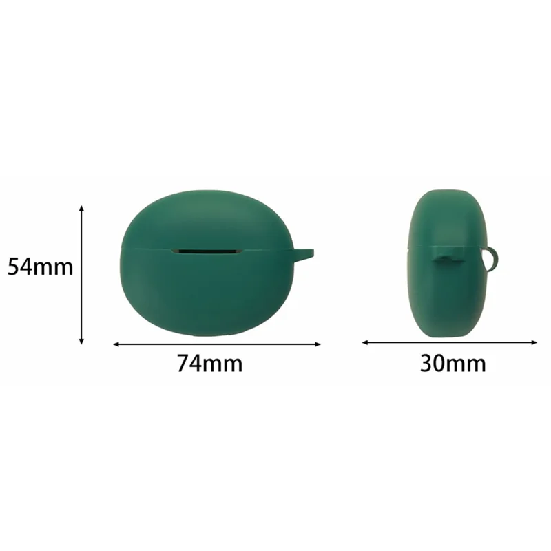 For Oppo Enco Air5 Silicone Case Wireless Earbuds Protective Cover with Anti-Lost Buckle - Red