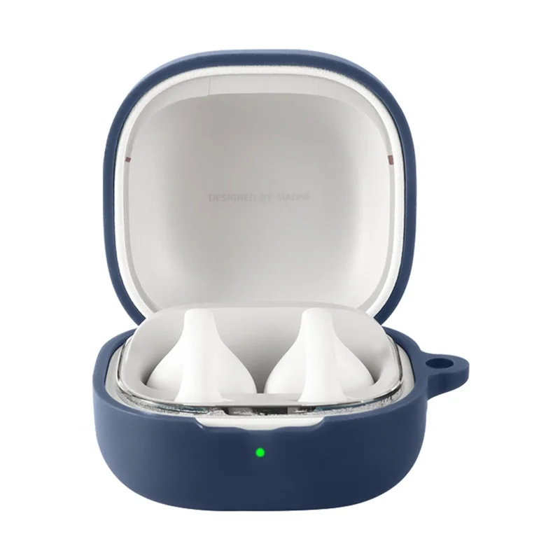 For Xiaomi Clip-On Earbuds Silicone Case Wireless Earphones Protective Cover with Anti-Lost Buckle - Dark Blue