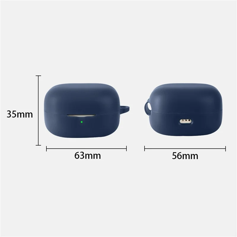 For Xiaomi Clip-On Earbuds Silicone Case Wireless Earphones Protective Cover with Anti-Lost Buckle - Dark Blue
