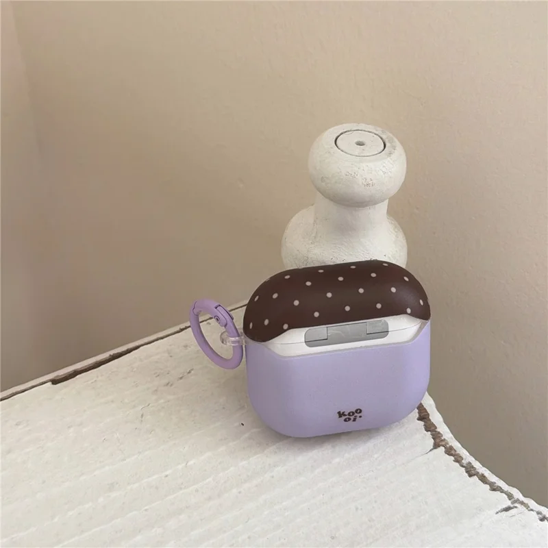 Pokrowiec w kropki do AirPods Pro 3 z ochronną osłoną z TPU i okrągłym zatrzaskiem z karabińczykiem