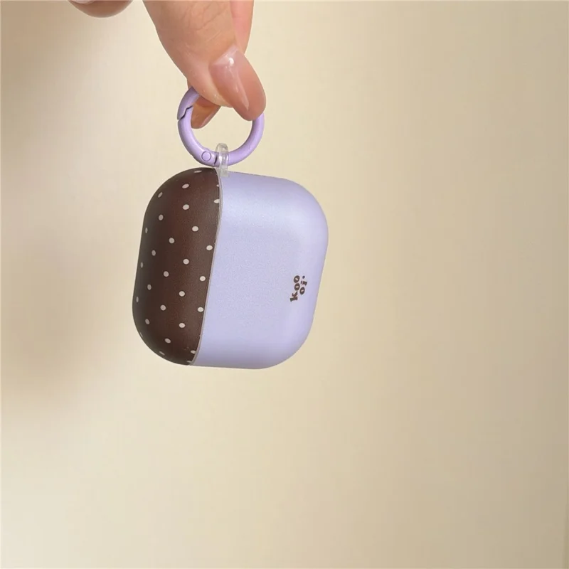 Pokrowiec w kropki do AirPods Pro 3 z ochronną osłoną z TPU i okrągłym zatrzaskiem z karabińczykiem