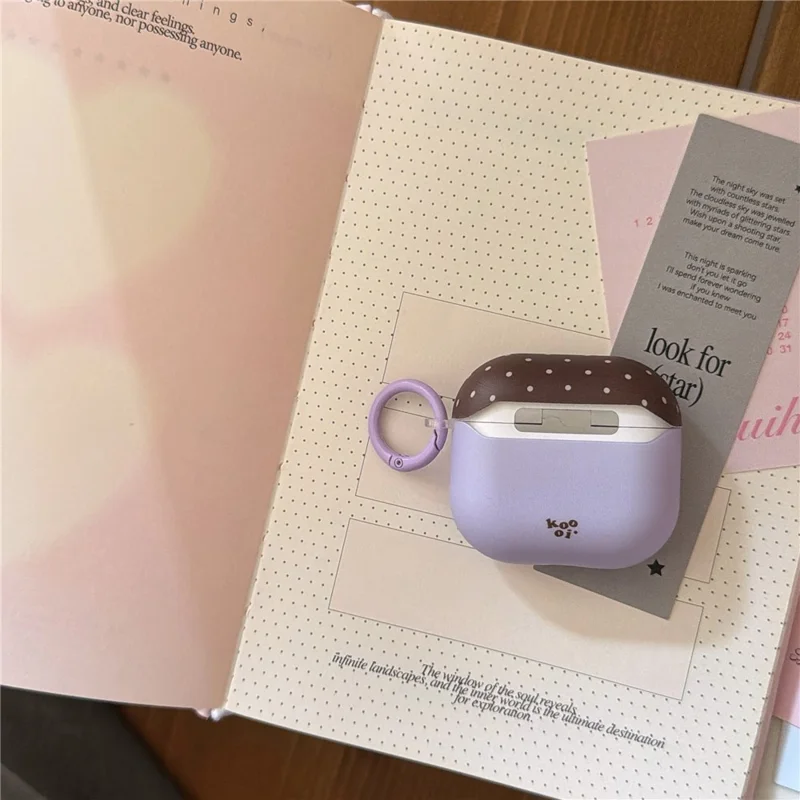 Futeryjna obudowa w kropki do AirPods Pro / Pro 2, ochronna pokrywa z TPU z okrągłym zamkiem i karabińczykiem