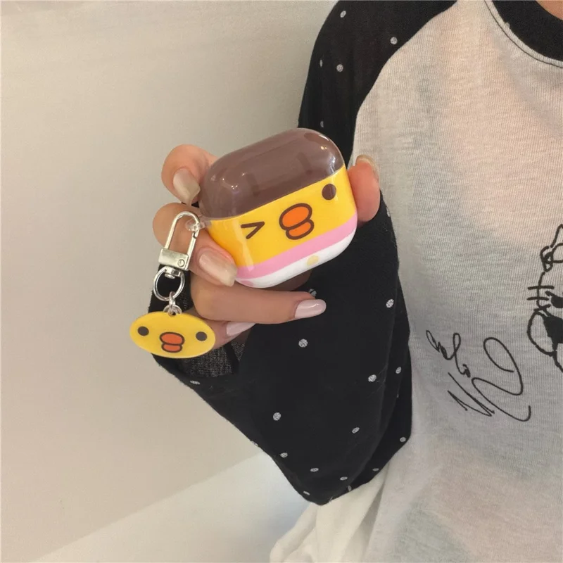 For AirPods Pro 3 Protective Case Cute Chicken TPU Anti-drop Wireless Earphone Cover with Pendant Keychain