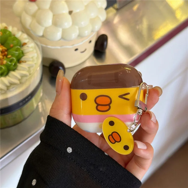 For AirPods Pro 3 Protective Case Cute Chicken TPU Anti-drop Wireless Earphone Cover with Pendant Keychain