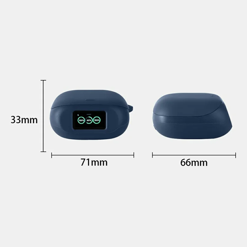 For Anker Soundcore Liberty 5 Pro Silicone Case Wireless Earbuds Protective Cover with Anti-Lost Buckle - Dark Blue