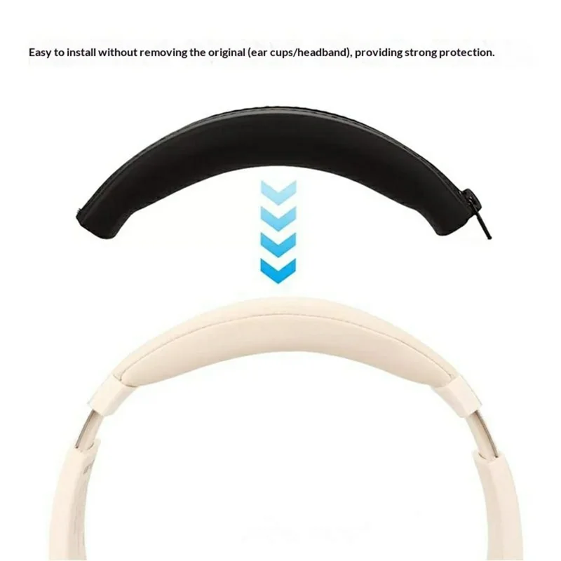 Silicone Headband Cover for Anker SoundCore Life Q20i Headphones Protective Sleeve Pad Replacement - Black