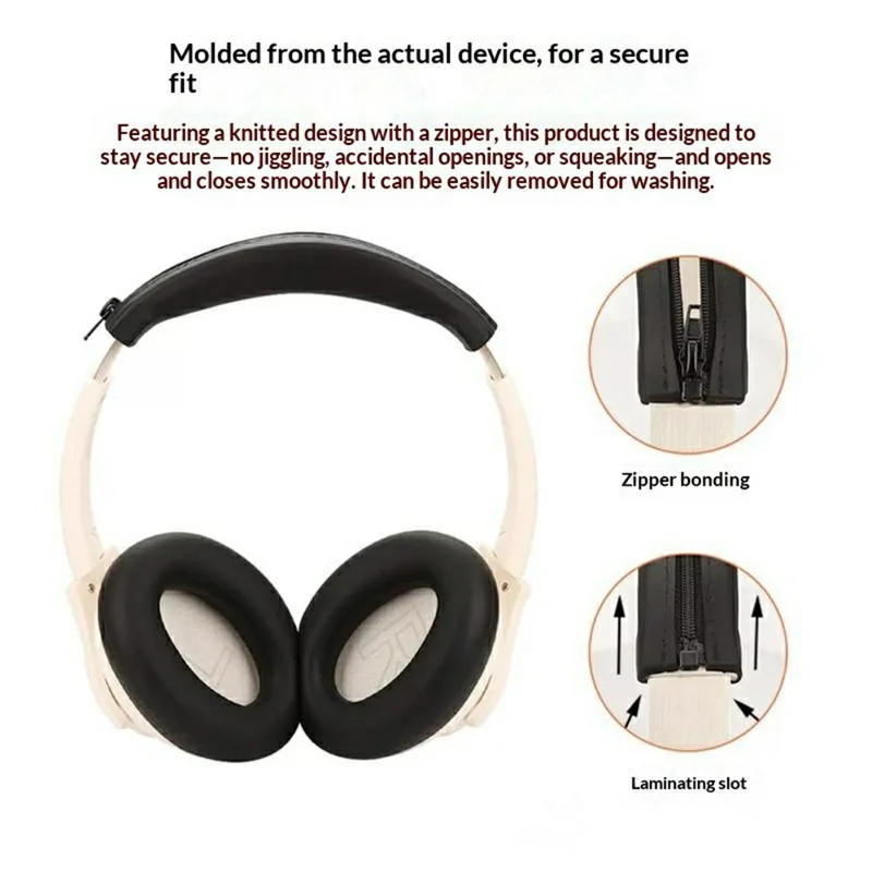 Silicone Headband Cover for Anker SoundCore Life Q20i Headphones Protective Sleeve Pad Replacement - Black