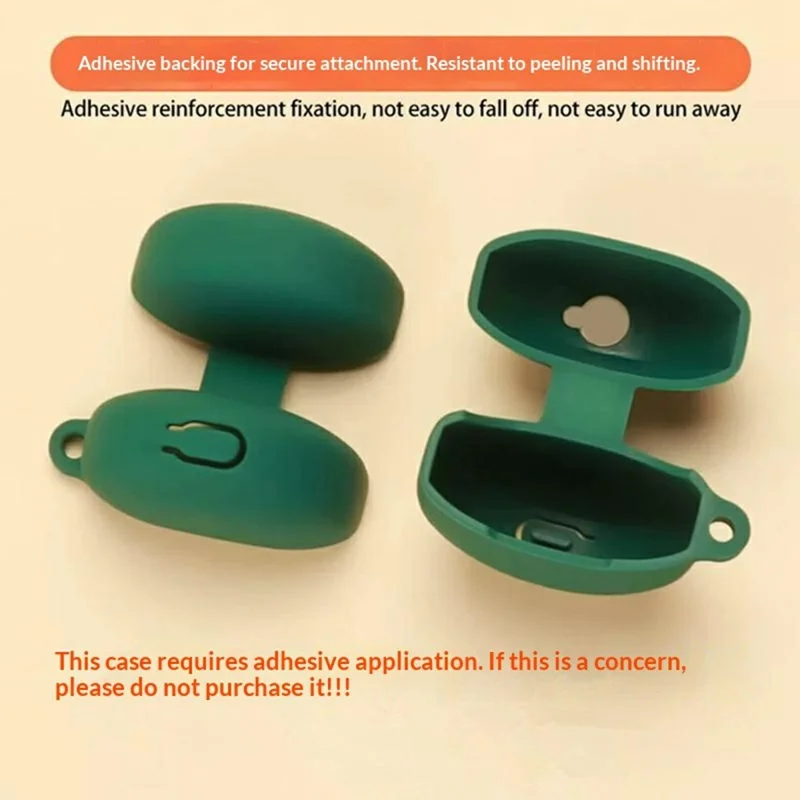For Oppo Enco Air5s Silicone Case Wireless Earbuds Protective Cover with Anti-Lost Buckle - Blackish Green