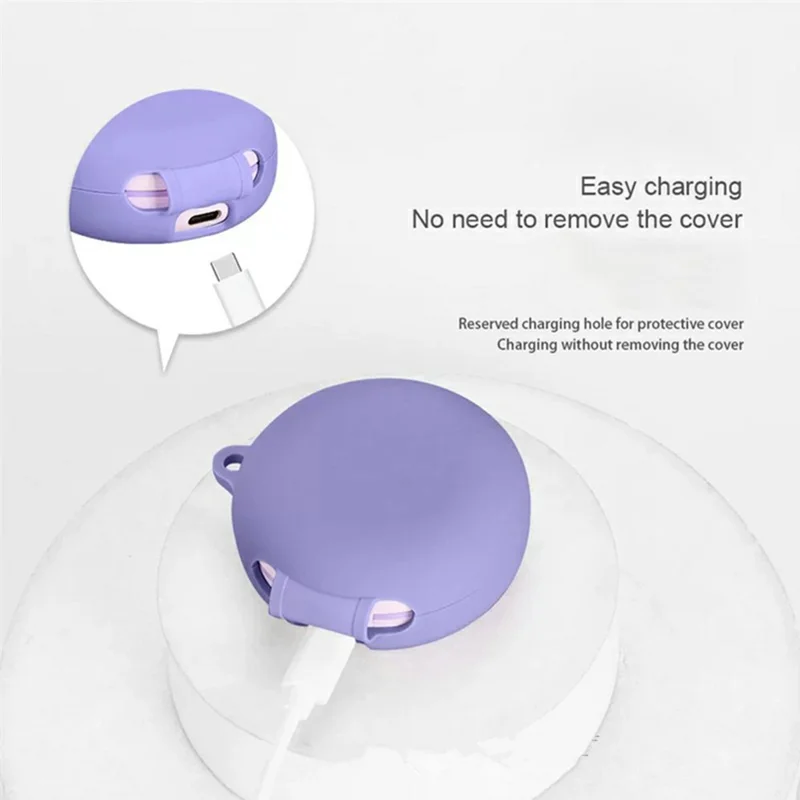 غطاء سيليكون لسماعات Honor Earbuds A Pro، غطاء واقي للسماعات اللاسلكية مع مشبك مضاد للفقد - أرجواني