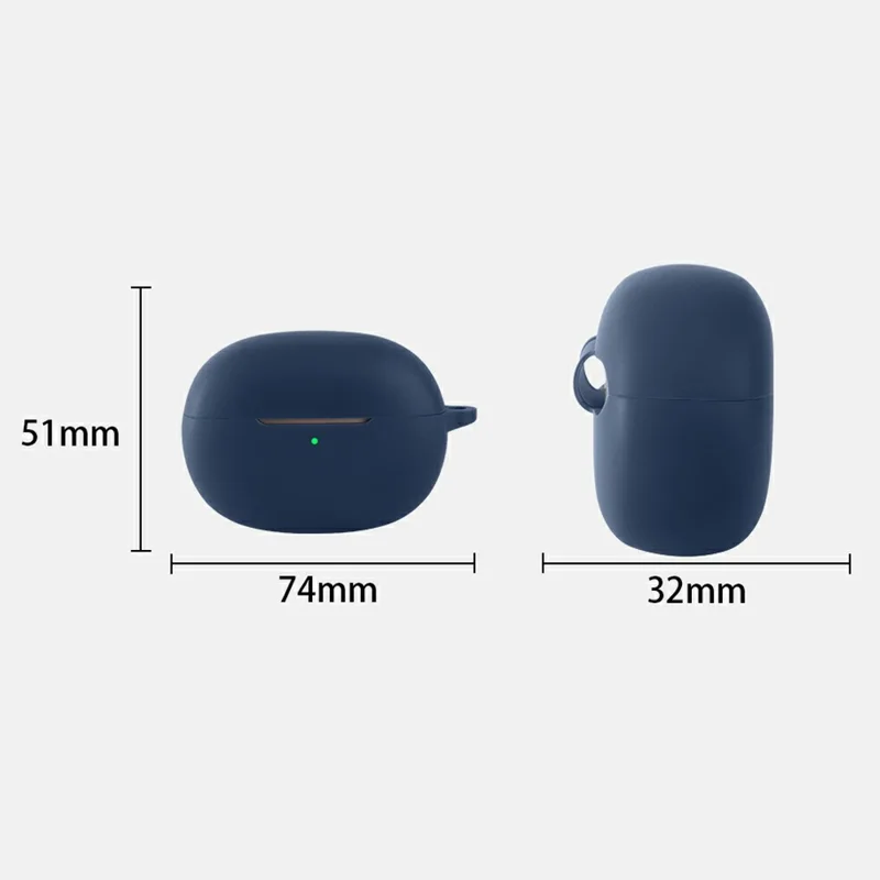 For Honor Earbuds Clip Pro Silicone Case Wireless Earbuds Protective Cover with Anti-Lost Buckle - Dark Blue