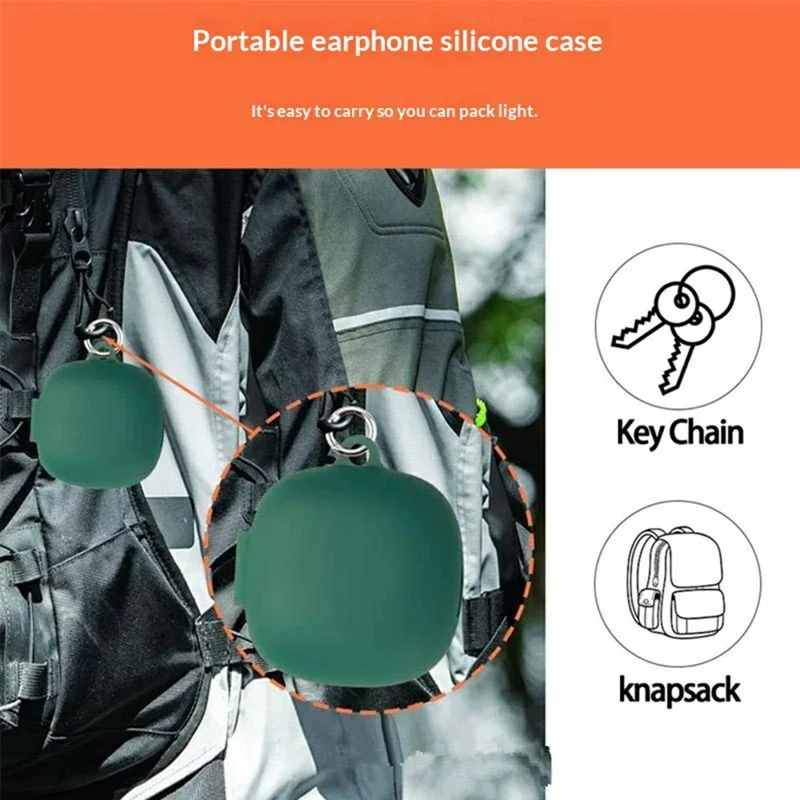 Für Honor Choice Open-Ear Earbuds 3 Silikonhülle, kabellose Ohrhörer Schutzhülle mit Anti-Verlust-Schnalle - Schwarzgrün
