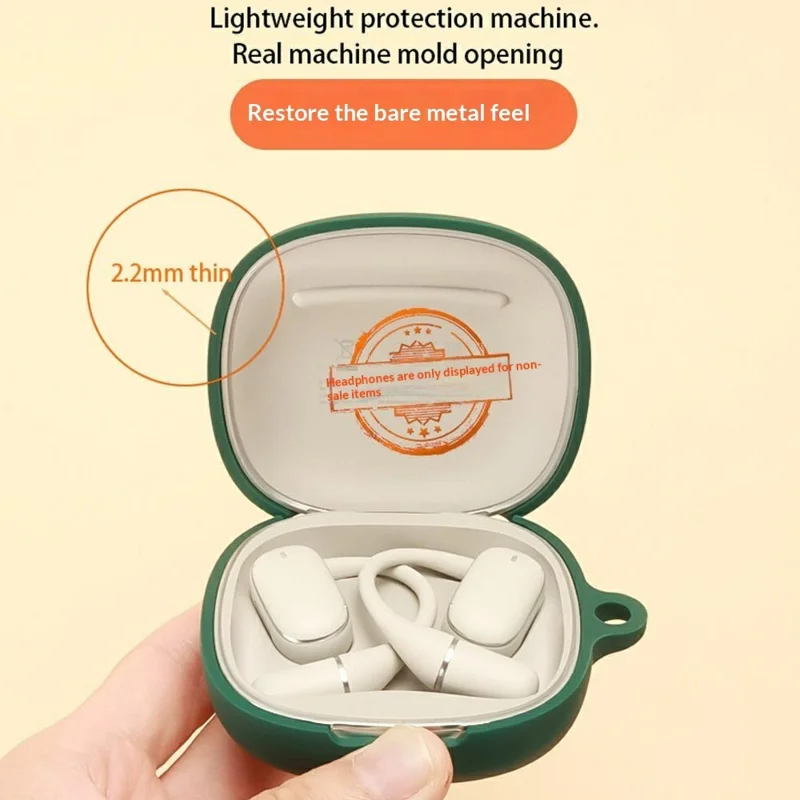 Für Honor Choice Open-Ear Earbuds 3 Silikonhülle, kabellose Ohrhörer Schutzhülle mit Anti-Verlust-Schnalle - Schwarzgrün