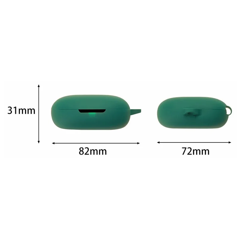 Für Honor Choice Open-Ear Earbuds 3 Silikonhülle, kabellose Ohrhörer Schutzhülle mit Anti-Verlust-Schnalle - Schwarzgrün