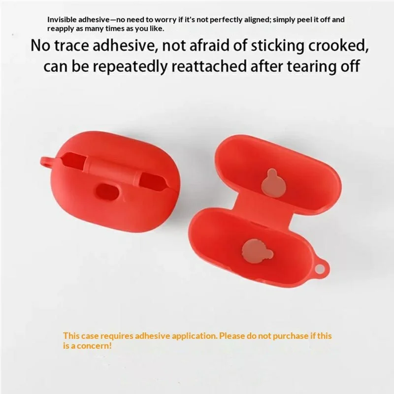 For QCY MeloBuds A30 Silicone Case Wireless Earbuds Protective Cover with Anti-Lost Buckle - Dark Blue