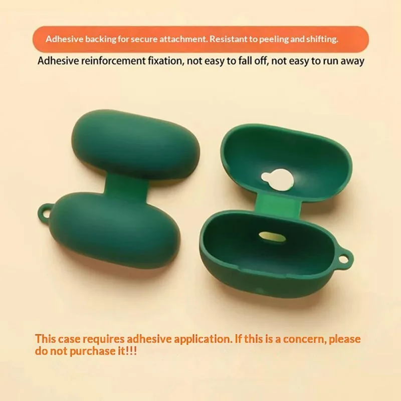 For SoundPEATS POP Clip2 / UU2 Silicone Case Wireless Earbuds Protective Cover with Anti-Lost Buckle - Blackish Green
