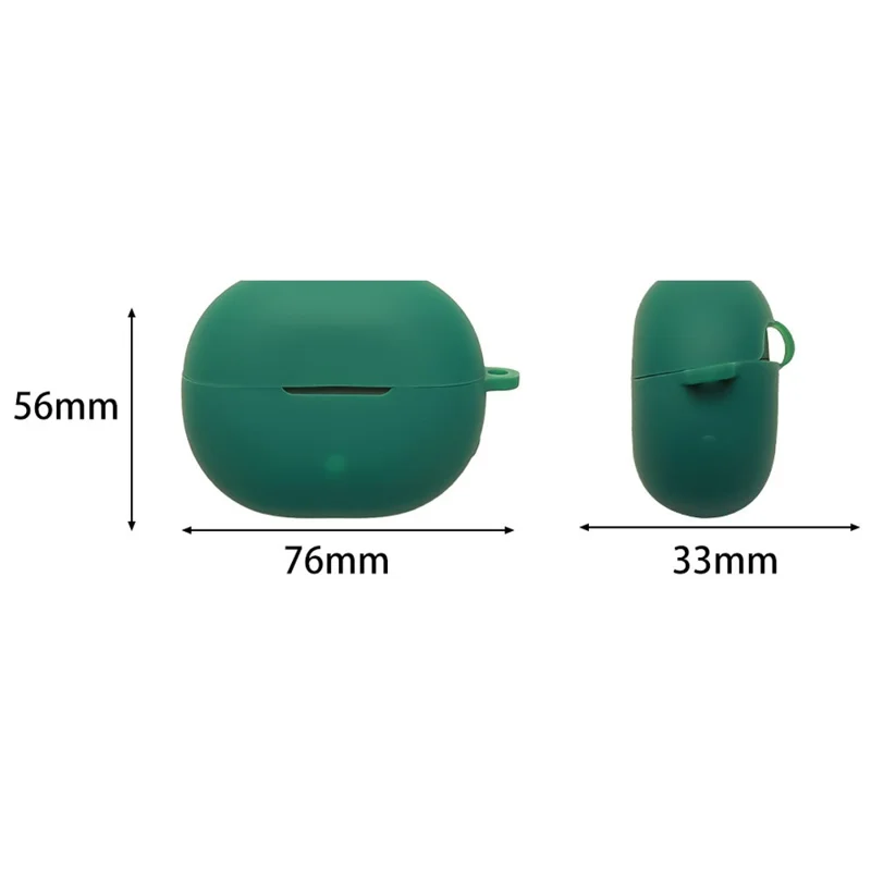 For SoundPEATS POP Clip2 / UU2 Silicone Case Wireless Earbuds Protective Cover with Anti-Lost Buckle - Blackish Green