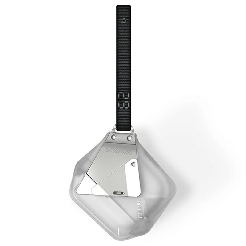 AULUMU A29 Étui de Protection pour AirPods 4 Design Géométrique Coque d'Écouteurs TPU avec Lanière - Blanc Transparent
