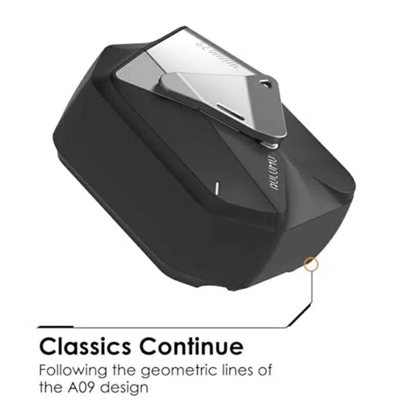 AULUMU A29 Étui de Protection pour AirPods 4 Design Géométrique Coque d'Écouteurs TPU avec Lanière - Blanc Transparent