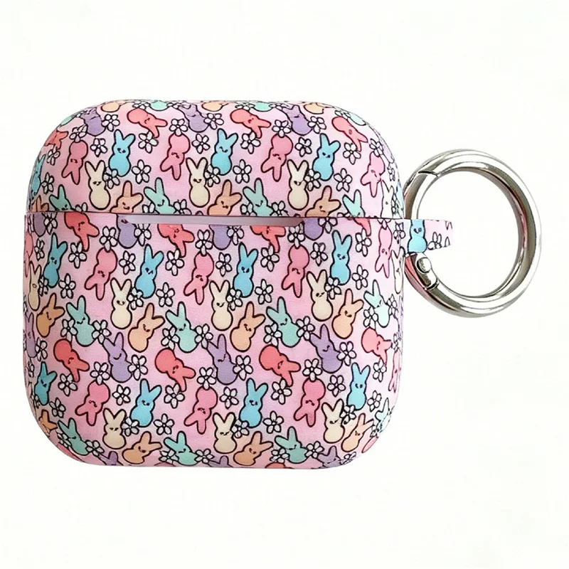 Silicone Case for AirPods 3 Cute Rabbit Pattern Earphone Protective Cover with Hanging Buckle