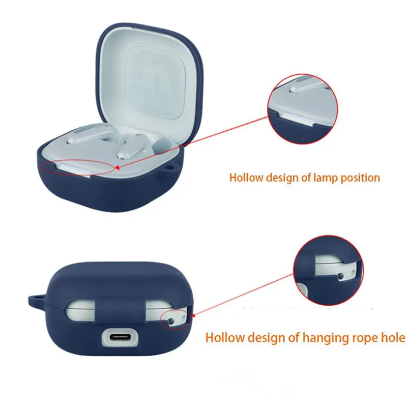 For Anker Soundcore P31i / R60i NC Silicone Case Wireless Earbuds Protective Cover with Anti-Lost Buckle - Red
