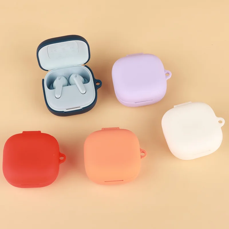 For Anker Soundcore P31i / R60i NC Silicone Case Wireless Earbuds Protective Cover with Anti-Lost Buckle - Red
