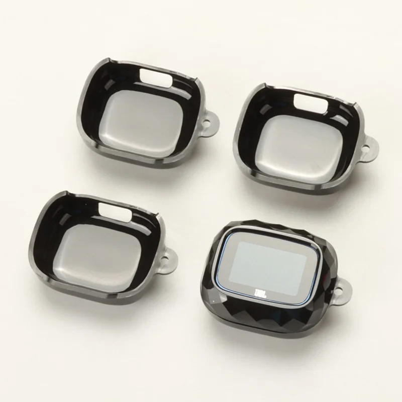 TPU Case for JBL Live Buds 4 / Beam 4 / Flex 4 Diamond Texture Protective Cover with Anti-Lost Buckle - Transparent Black
